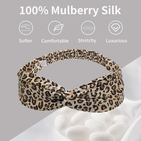 Silk Headband Elastic Twist Knotted Leopard Print for Women\'s Hair Fashion main image 6